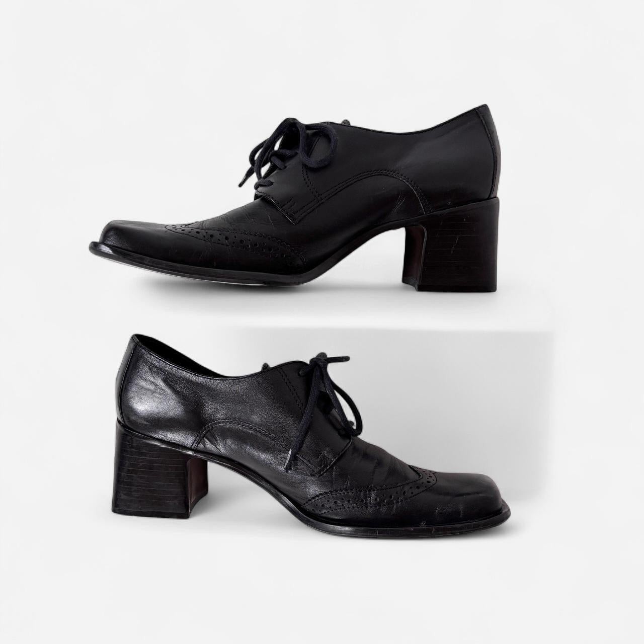 90s Heeled Leather Oxfords (7)