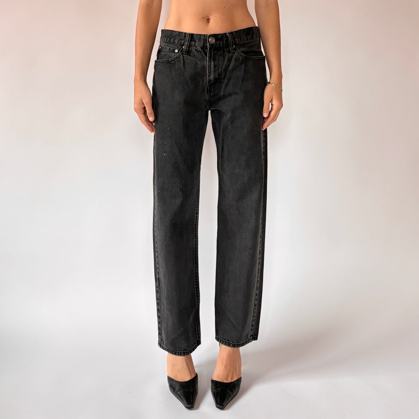 90s Black Wash Jeans (S/M)