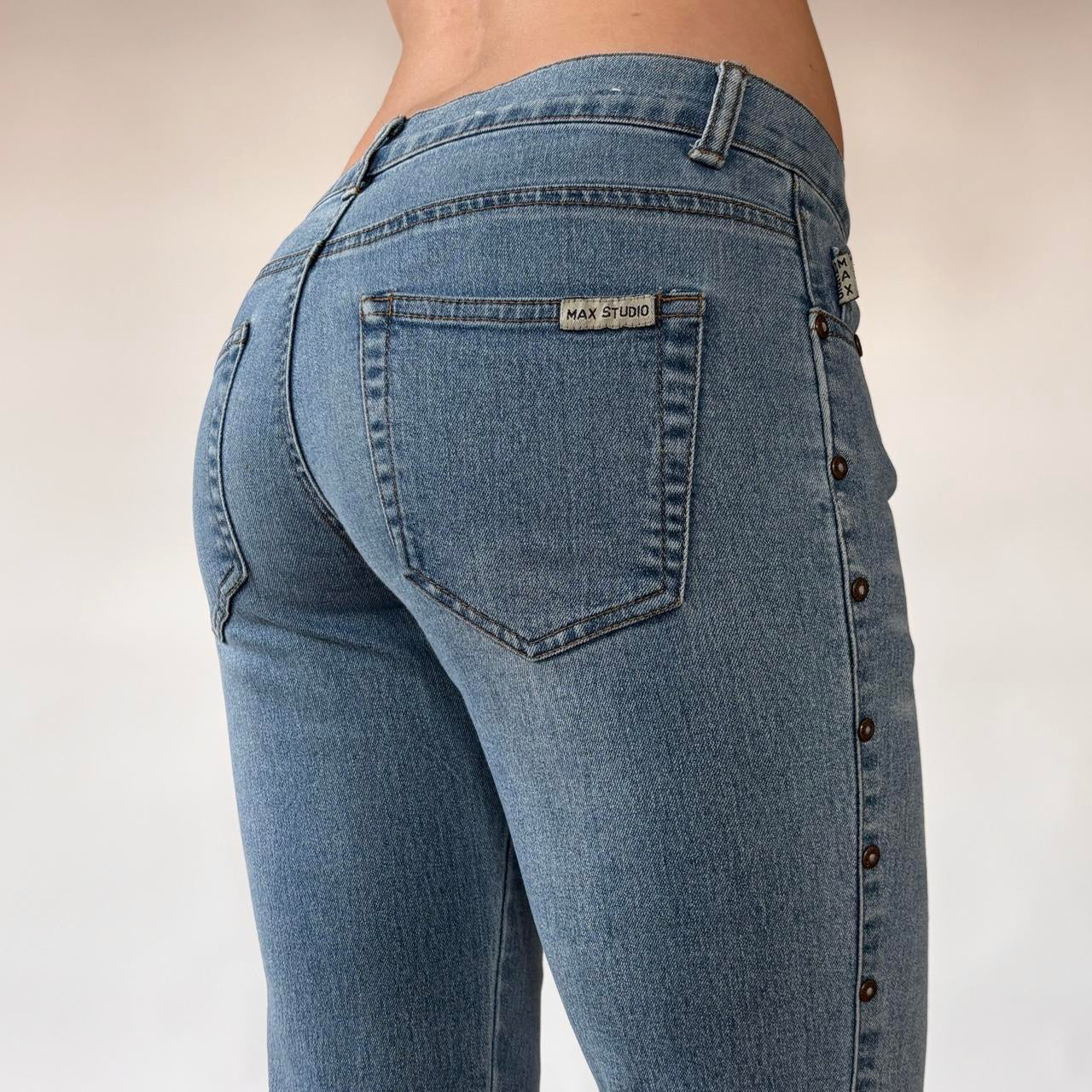 Y2K Low Rise Rivet Studded Jeans (XS)