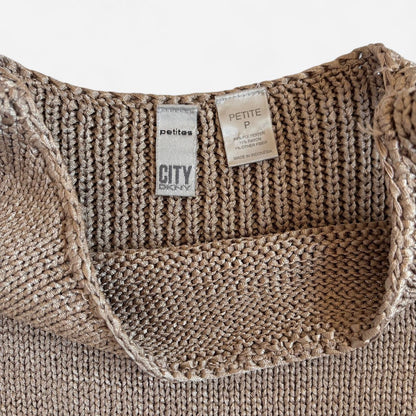 2000s DKNY Gold Knit Tank (XS)