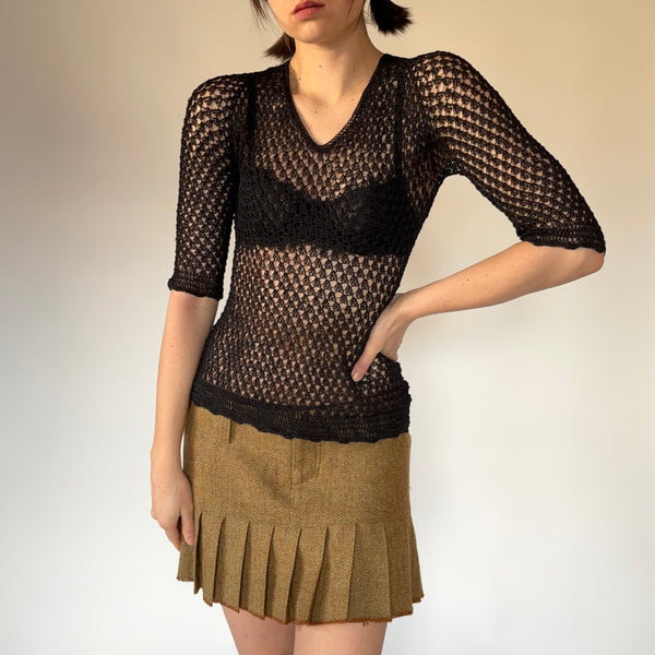 Noir Crochet Blouse (S)