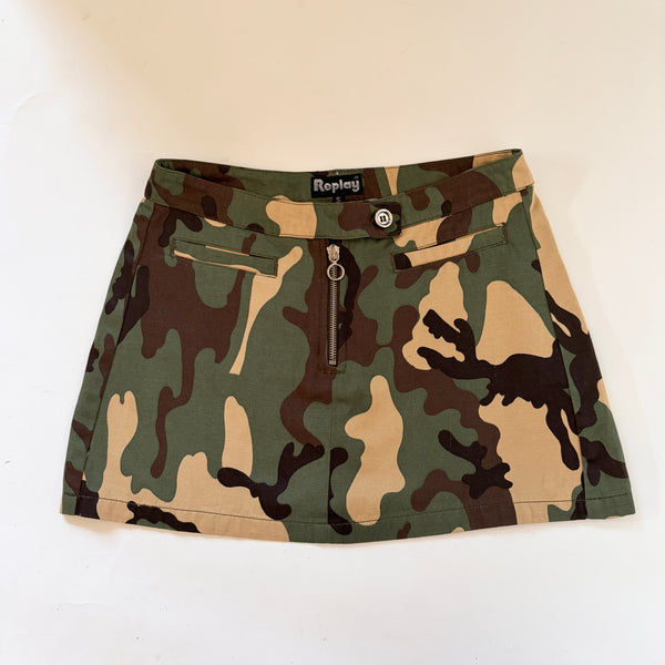 Y2K Camo Mini Skirt (S)