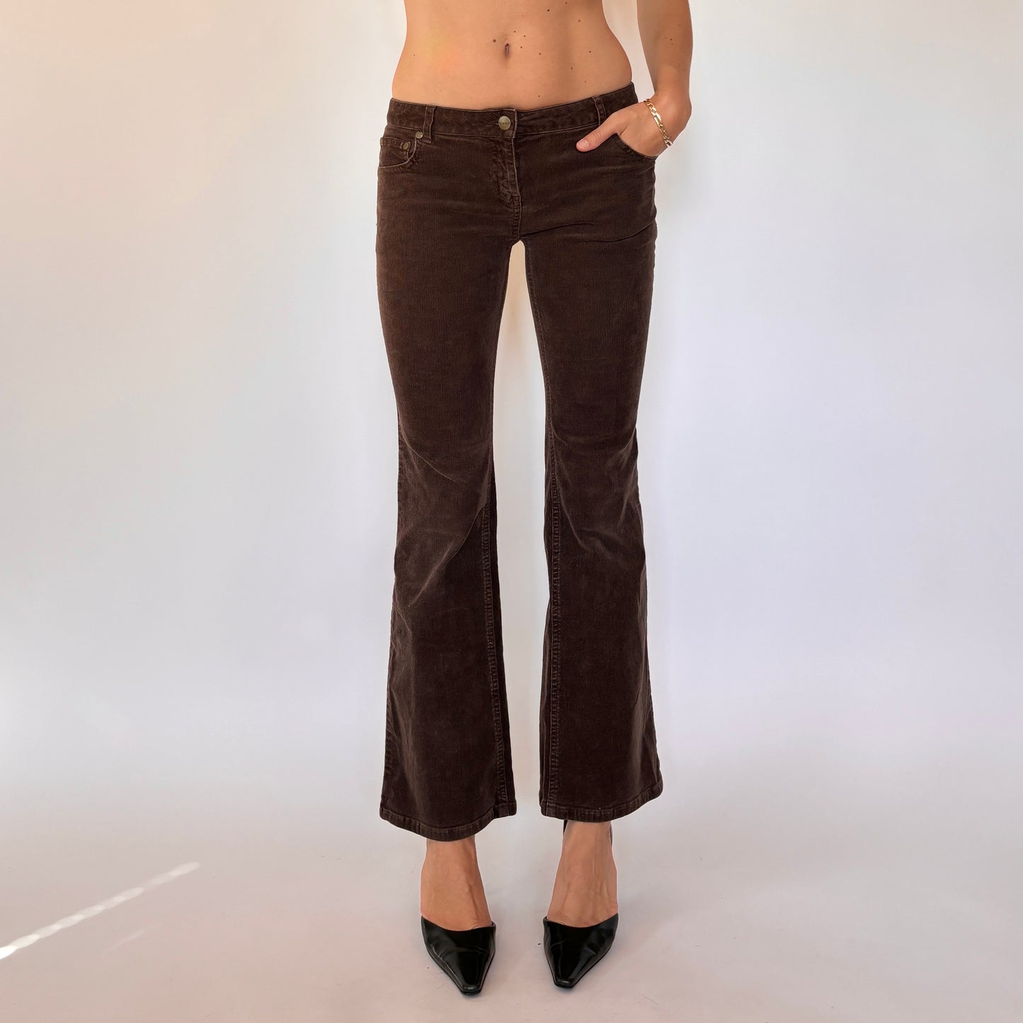 Y2K Low Rise Corduroy Flares (XXS/XS)