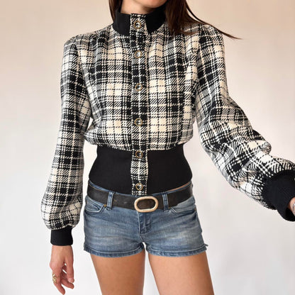 Y2K Houndstooth Jacket (M)