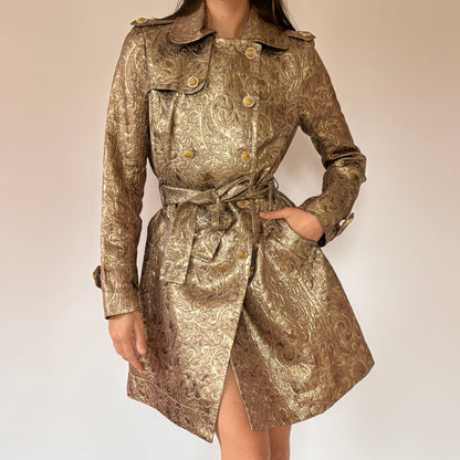 90s Rampage Gold Trench Coat (S/M)