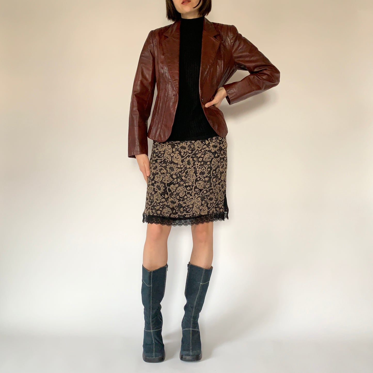 Vintage 1970s Leather Blazer (S)