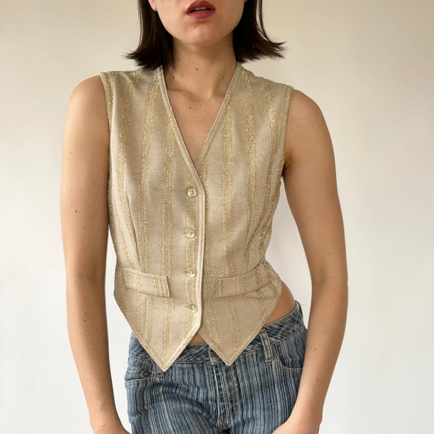 70s Glitter Vest (S)