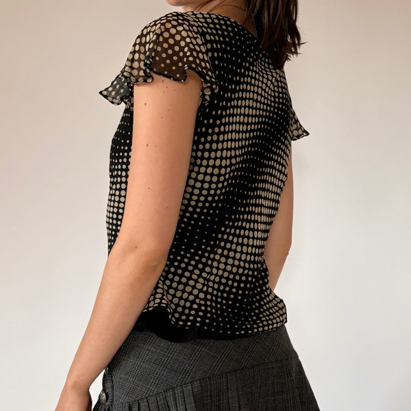 Pure Silk Polka Dot Blouse (M)