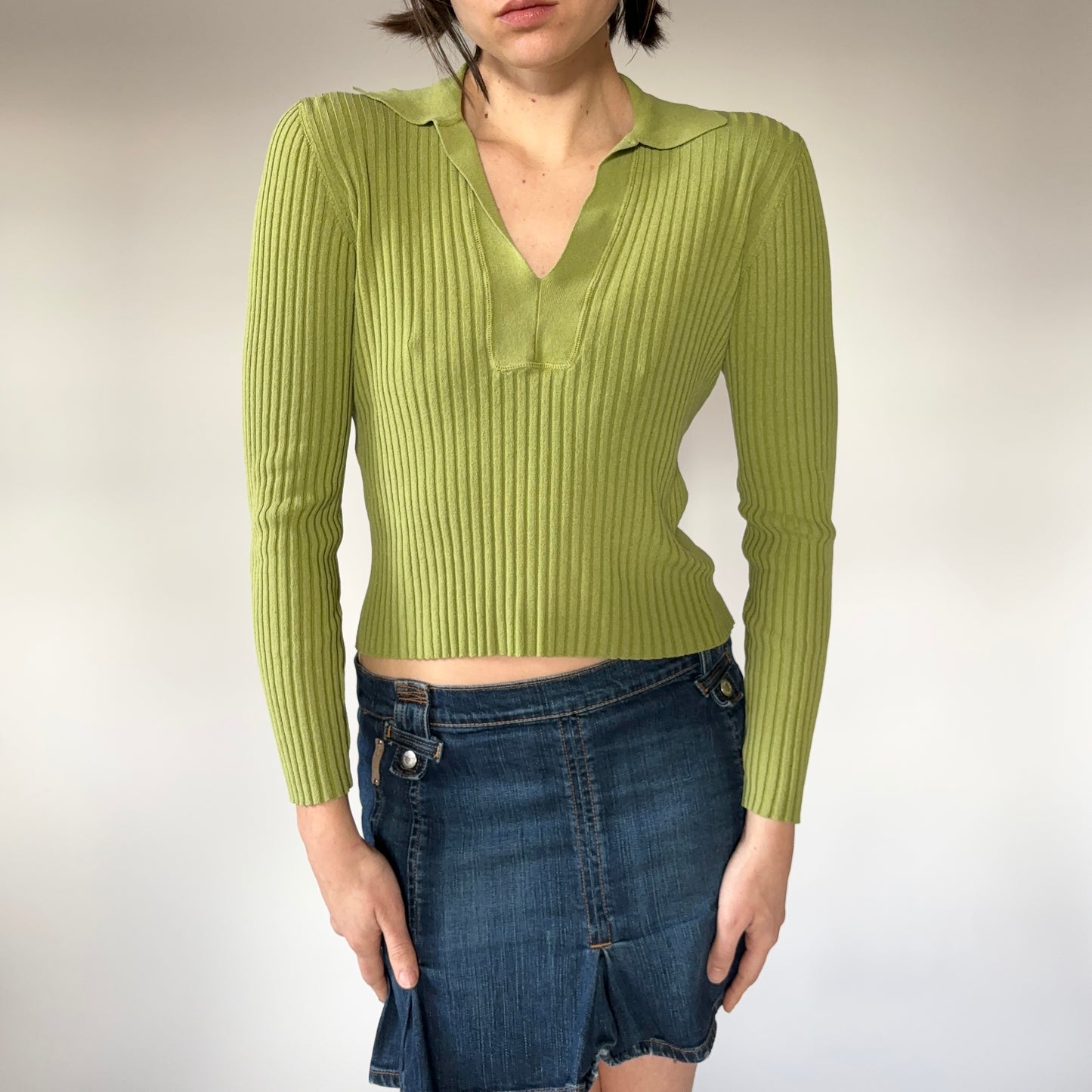 Pistachio Ribbed Knit (S)