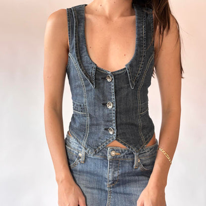 Y2K Denim Vest (S/M)
