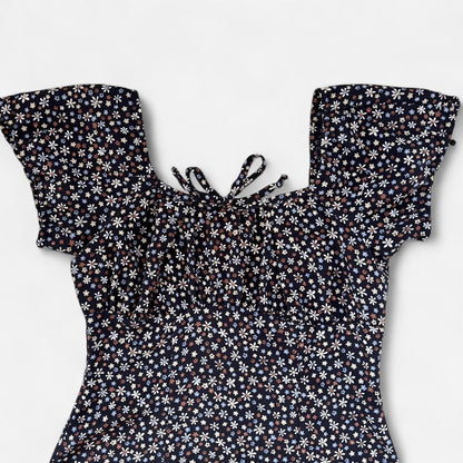 90s Floral Babydoll Dress (XS)