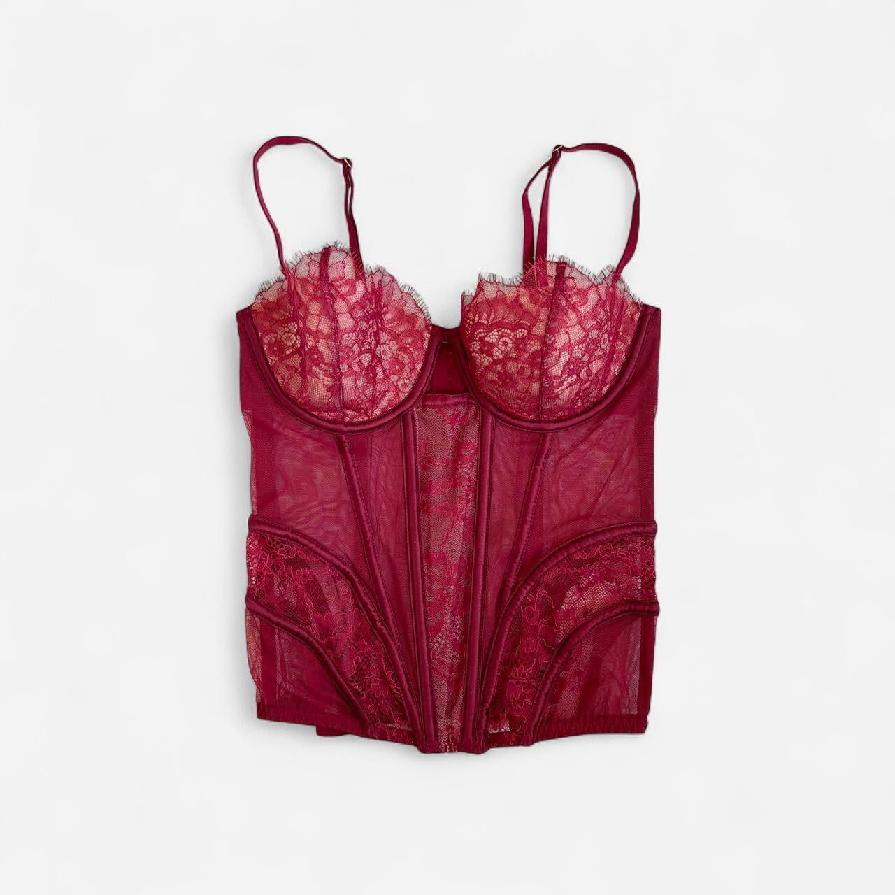 Victoria’s Secret Burgundy Lace Corset (34B)