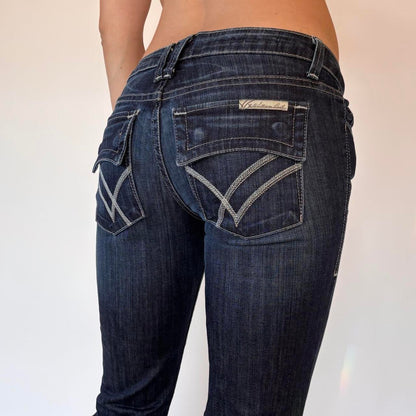 Y2K Dark Wash Low Rise Jeans (XXS/XS)