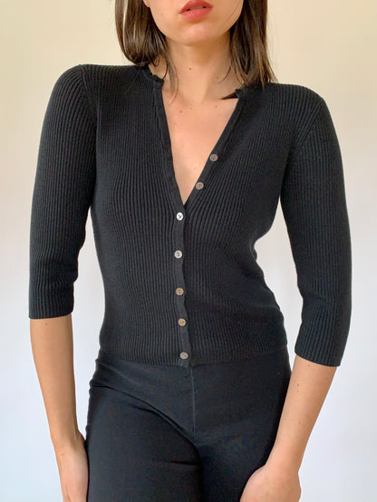 Vintage Ribbed Cardi - Small