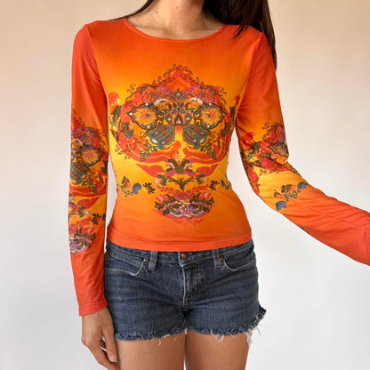 Y2K Mesh Sunset Top (M)