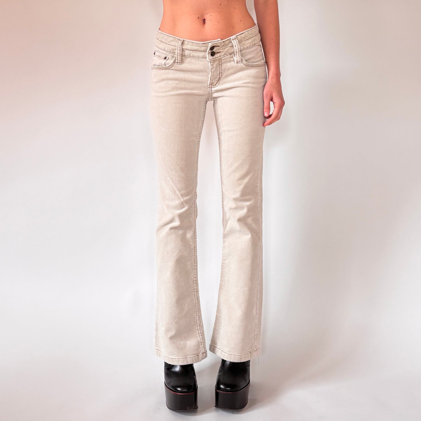 Y2K Low Rise Corduroy Flares (XS)