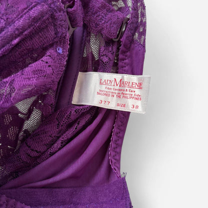 80s Purple Lace Bustier Top (M)