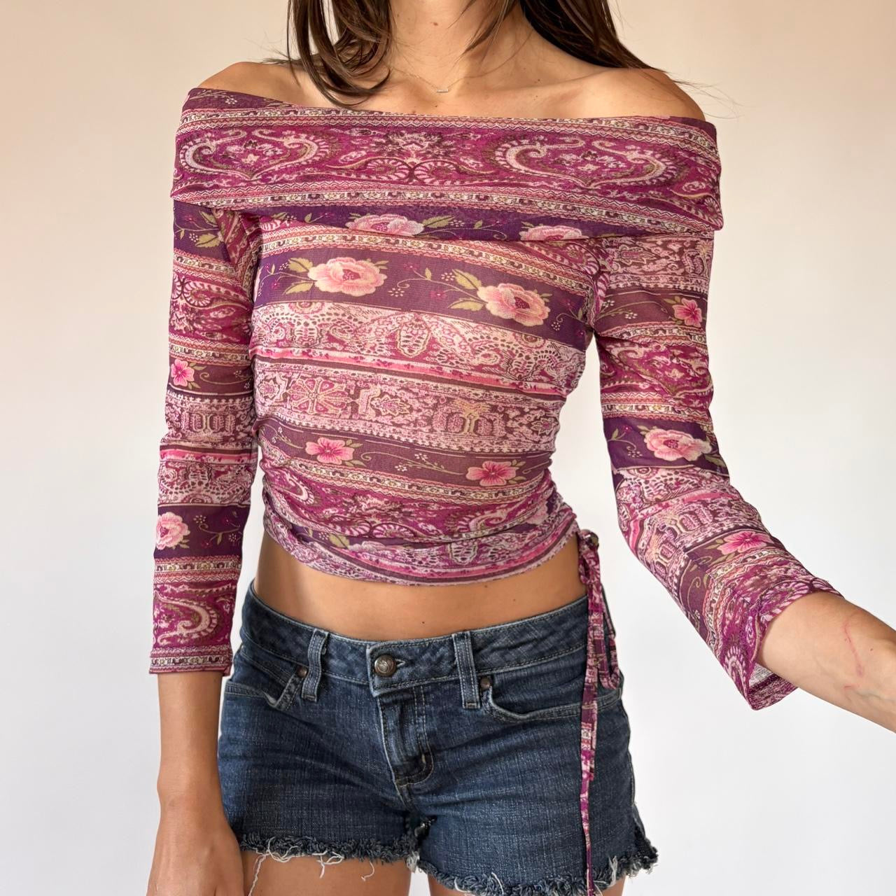 Y2K Mesh Roll Over Top (M)