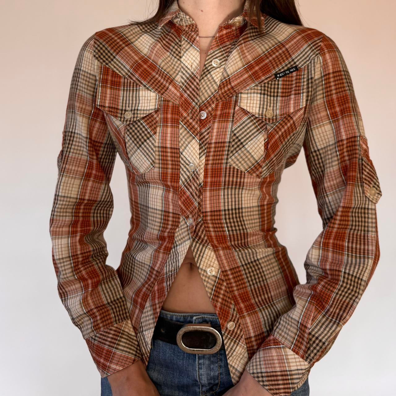 70s N’est Ce Pas Plaid Top (S)