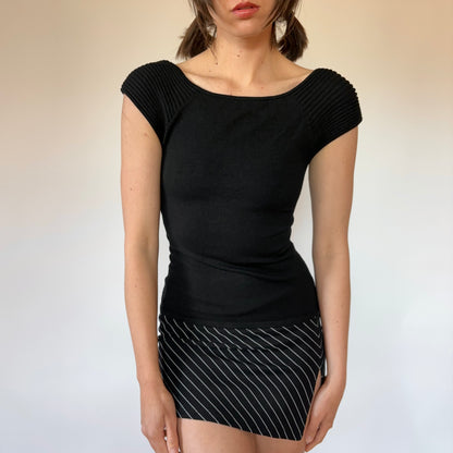 90s Noir Silk Blend Tee (XXS/XS)