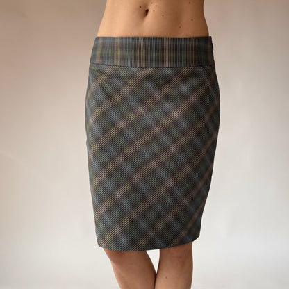 2000s Plaid Pencil Skirt (S)