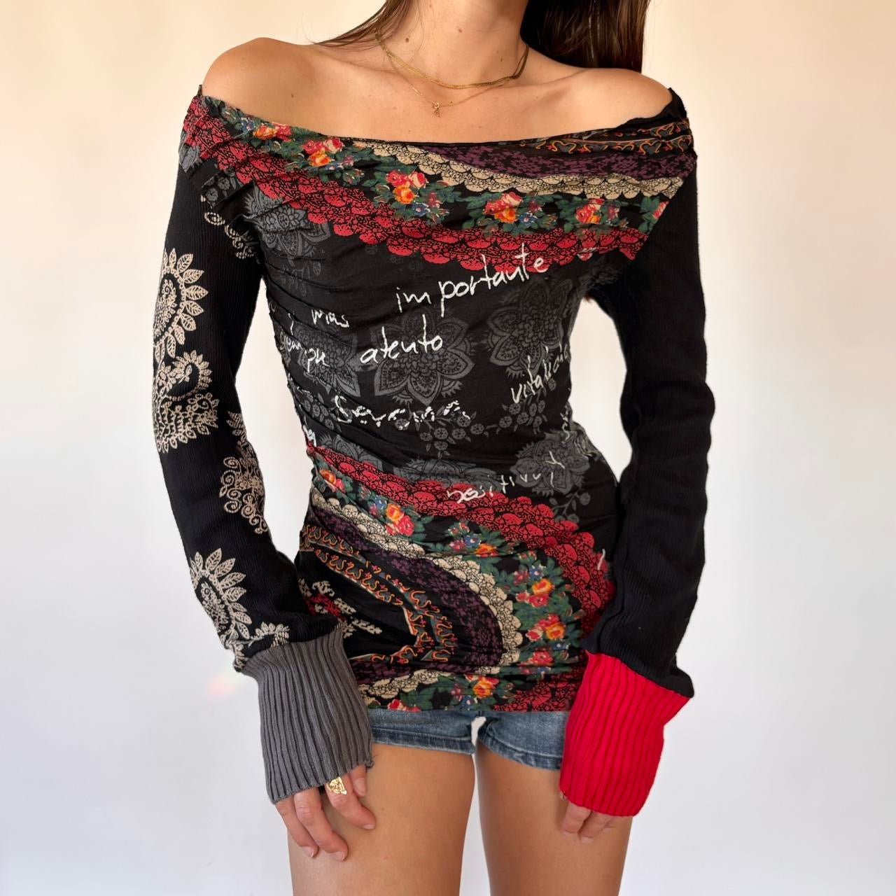 Desigual Graphic Longsleeve Top (S)