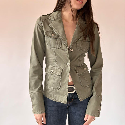 Y2K Military Style Cargo Jacket (S)