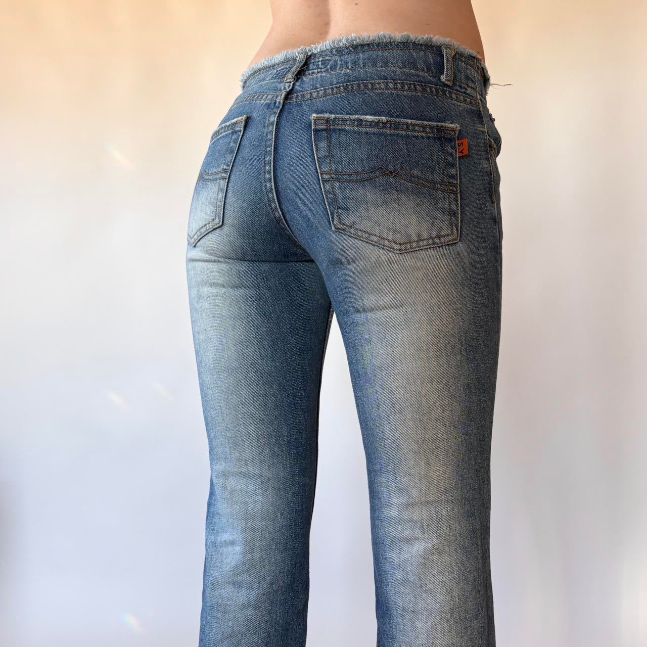 Y2K Faded Low Rise Jeans (XS)