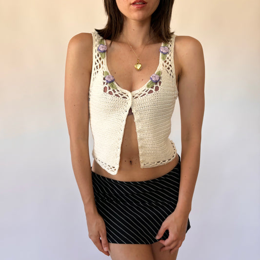 90s Crochet Florette Tank (S)
