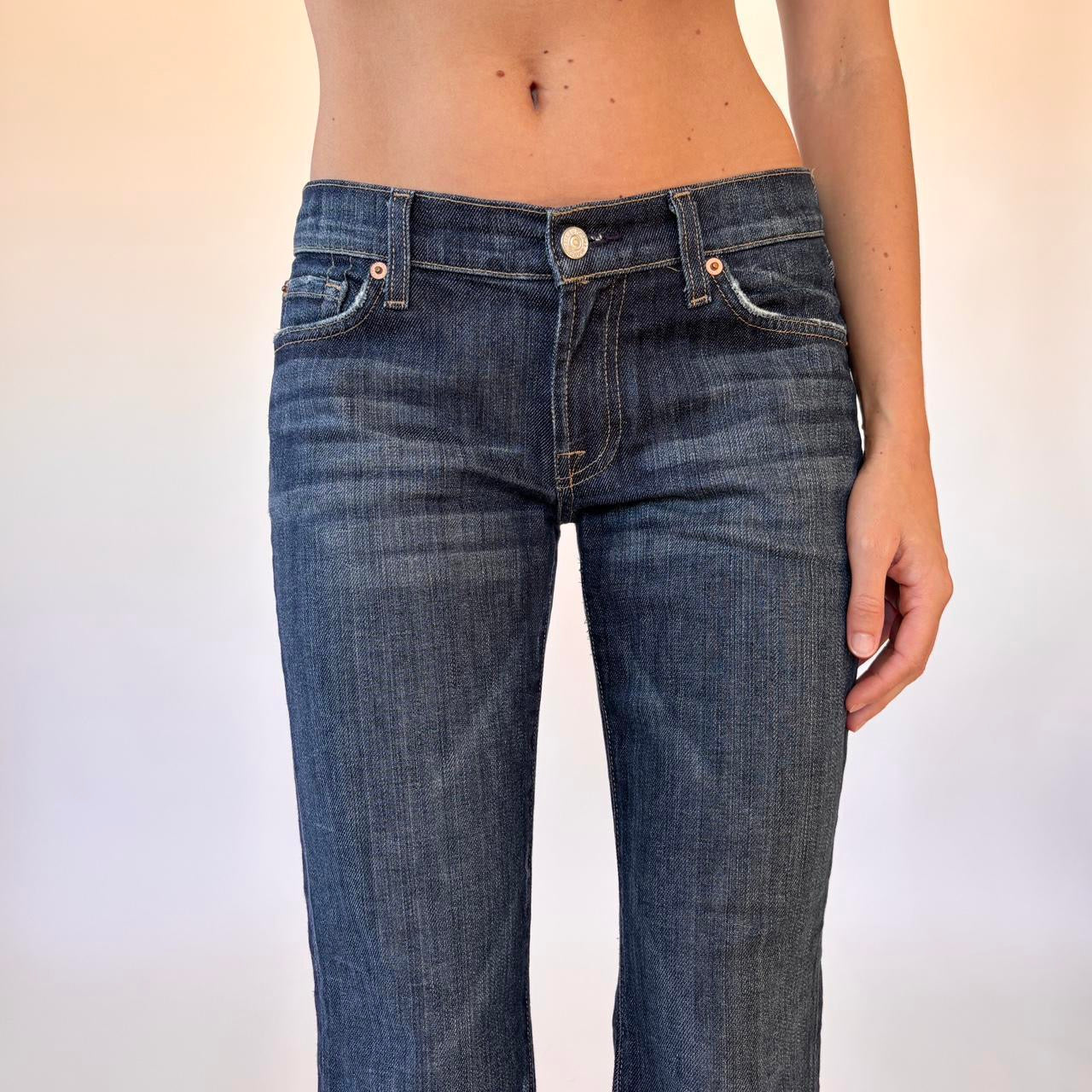 2000s Low Rise Dark Wash Jeans (S)