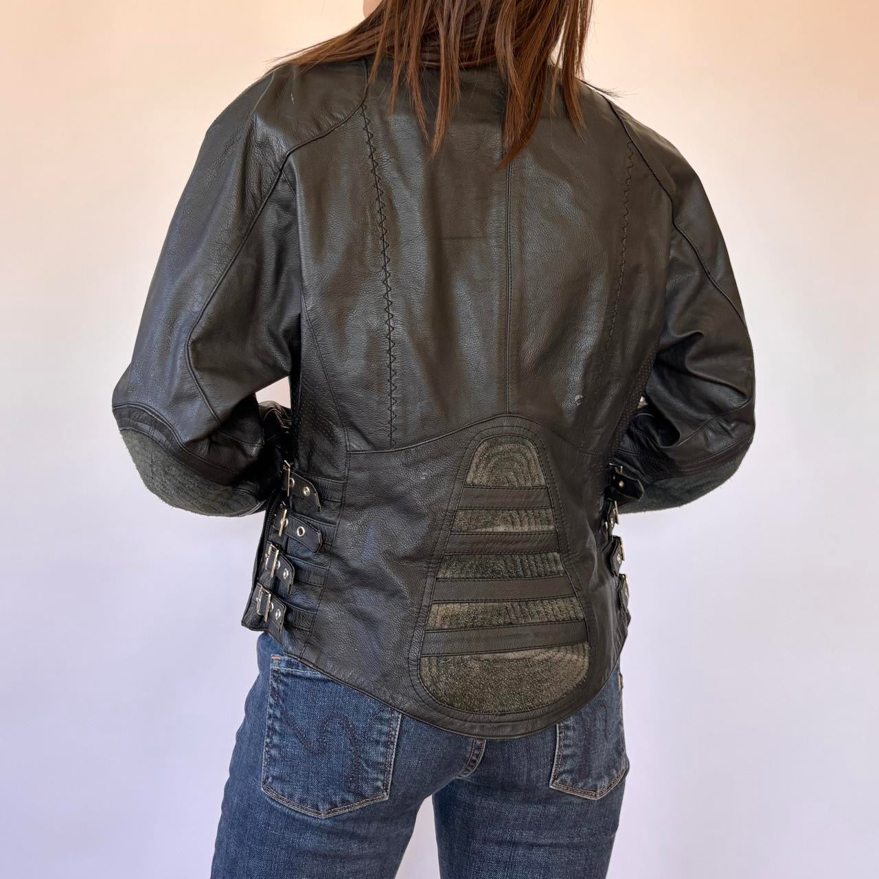 90s Bombshell Leather Moto Jacket (S)