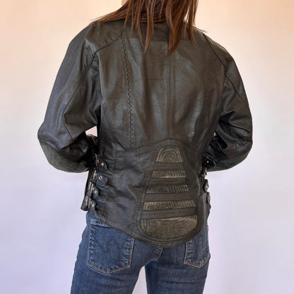 90s Bombshell Leather Moto Jacket (S)