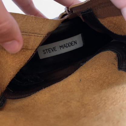 Y2K Cognac Leather Pointed Toe Boots (8)