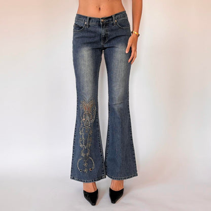 Y2K Butterfly Cutout Jeans (S)