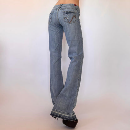 Y2K Low Rise Flare Jeans (XS)