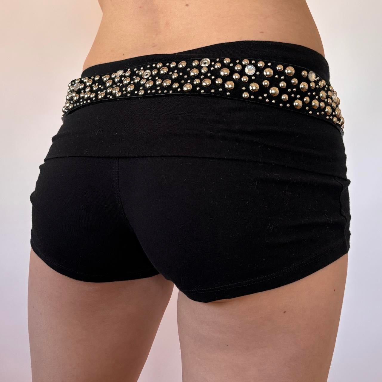 Y2K Suede Studded Rhinestone Belt