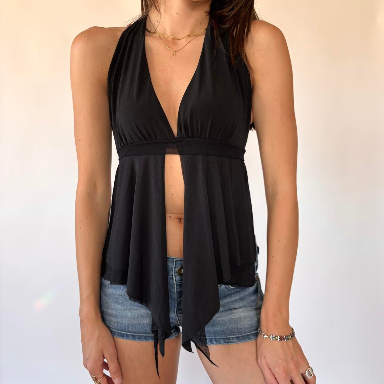 Mesh Split Front Halter (XS/S)