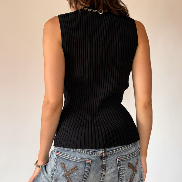 2000s August Silk Ribbed Tank (M)