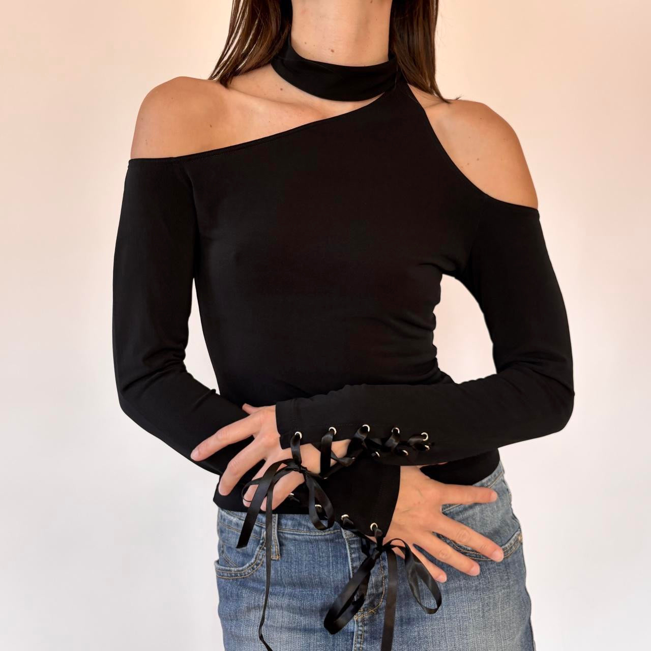 90s Frederick’s Collared Ribbon Top (S/M)