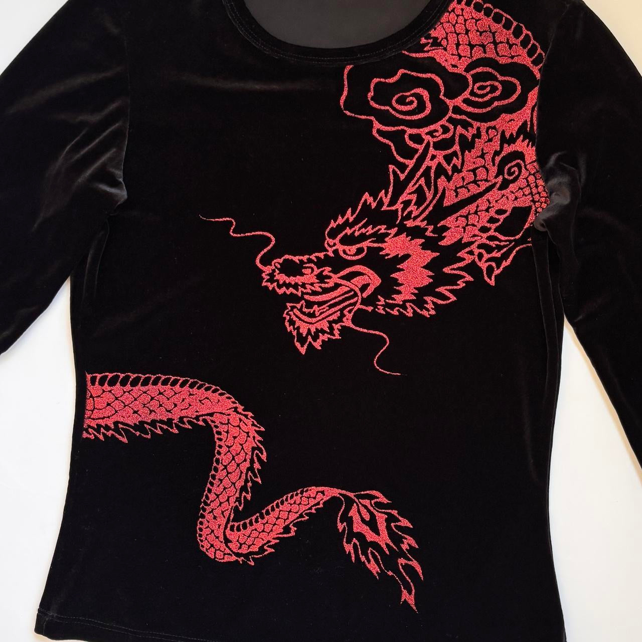 90s Velvet Dragon Top (XS/S)