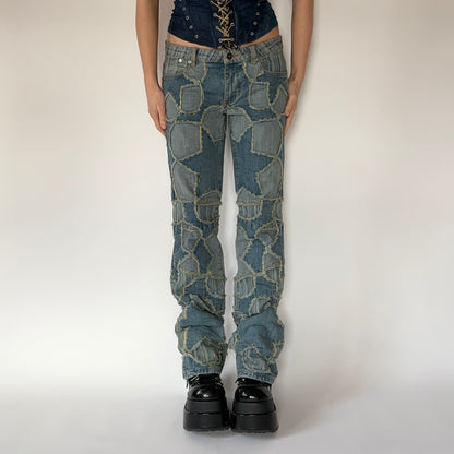2000s Patchwork Jeans (S/M)