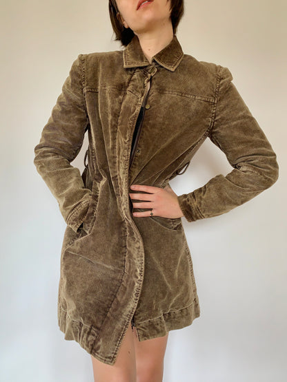 Vintage Corduroy Trench - Small