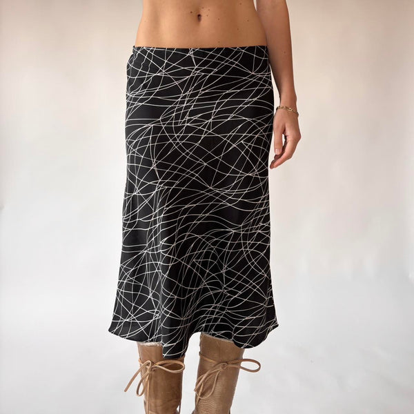 90s Abstract Midi Skirt (M)