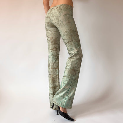 Y2K Low Rise Sea Foam Flares (XXS/XS)