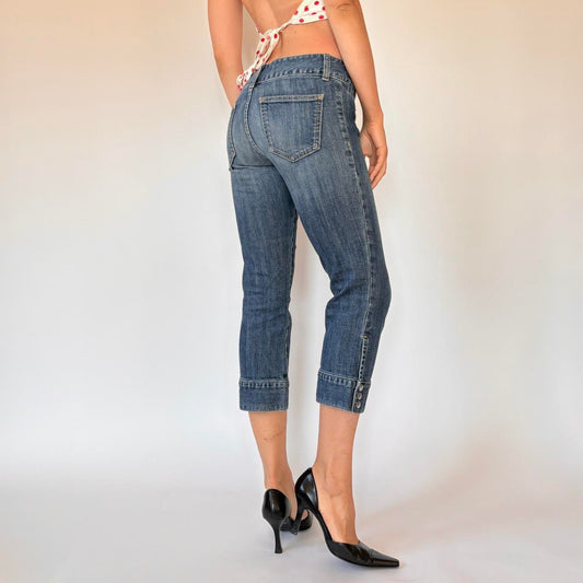 Y2K Low Rise Denim Capris (S)