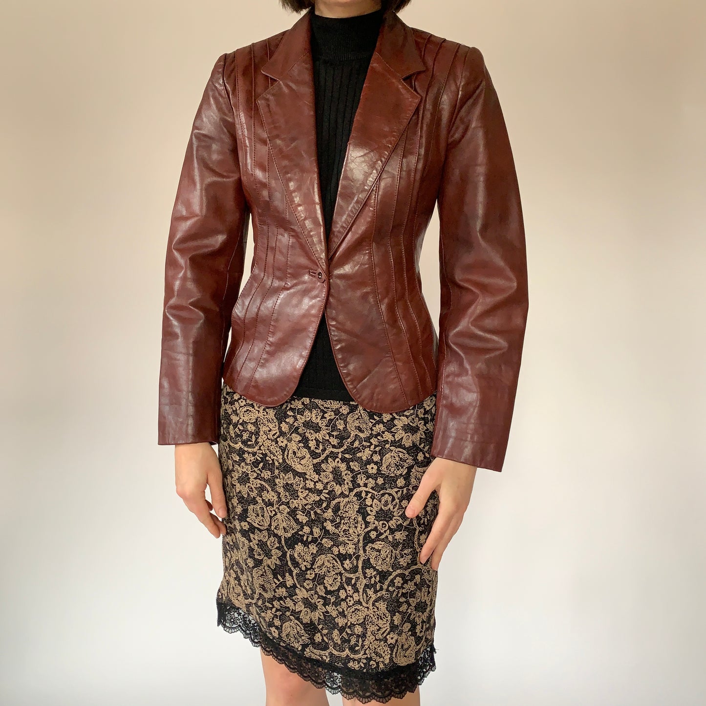 Vintage 1970s Leather Blazer (S)
