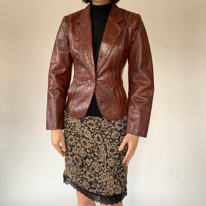 Vintage 1970s Leather Blazer (S)