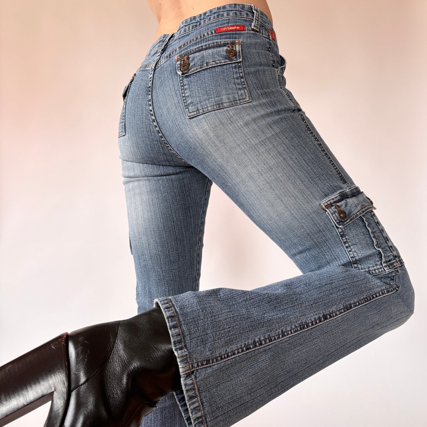 Y2K Cargo Flare Jeans (XS)