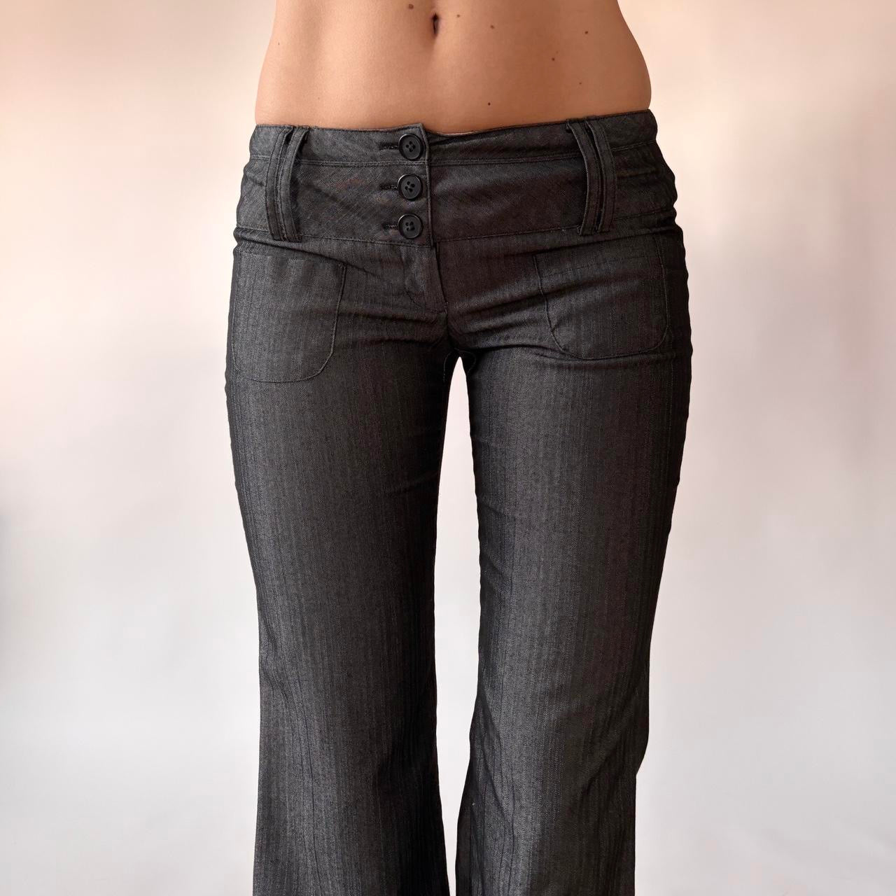 Y2K Slate Low Rise Office Siren Trousers (XXS)