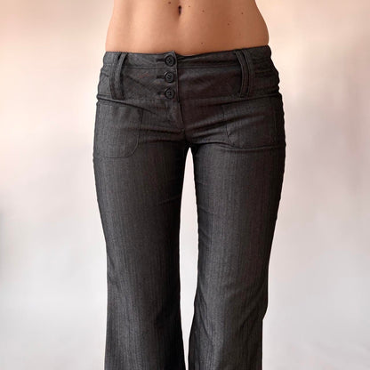 Y2K Slate Low Rise Office Siren Trousers (XXS)